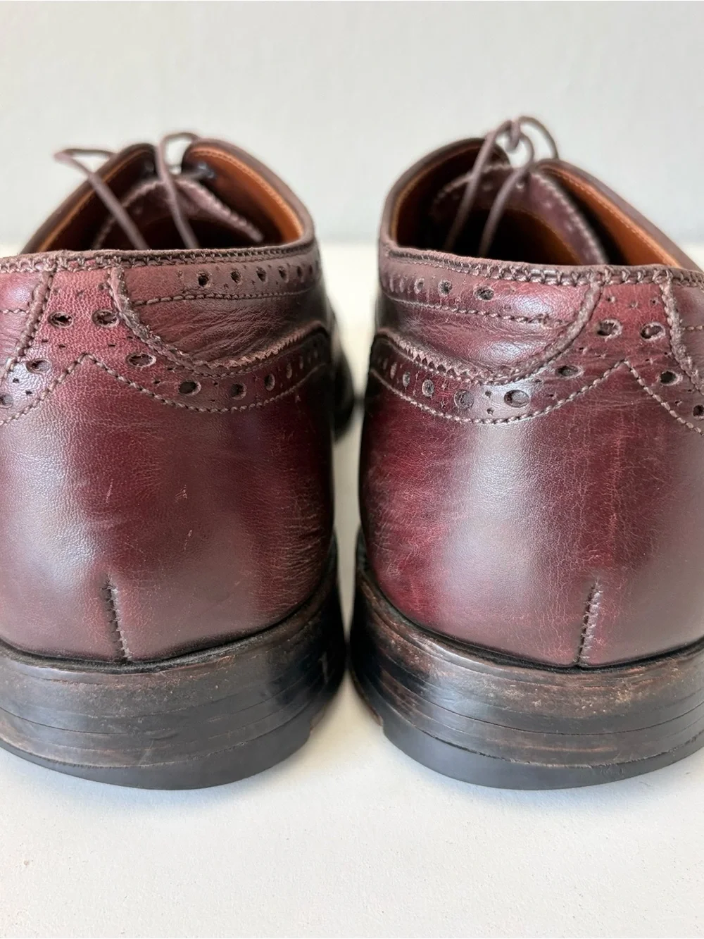 Alden #908 Burgundy Red Leather Oxford Dress Shoes Cap Toe Mens Size 10.5 D USA